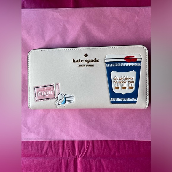 ☕️🍩☕️KATE SPADE COFFEE BREAK LARGE SLIM BIFOLD WALLET BUNDLE ☕️ NWT🍩 ☕️🍩 - Picture 16 of 16